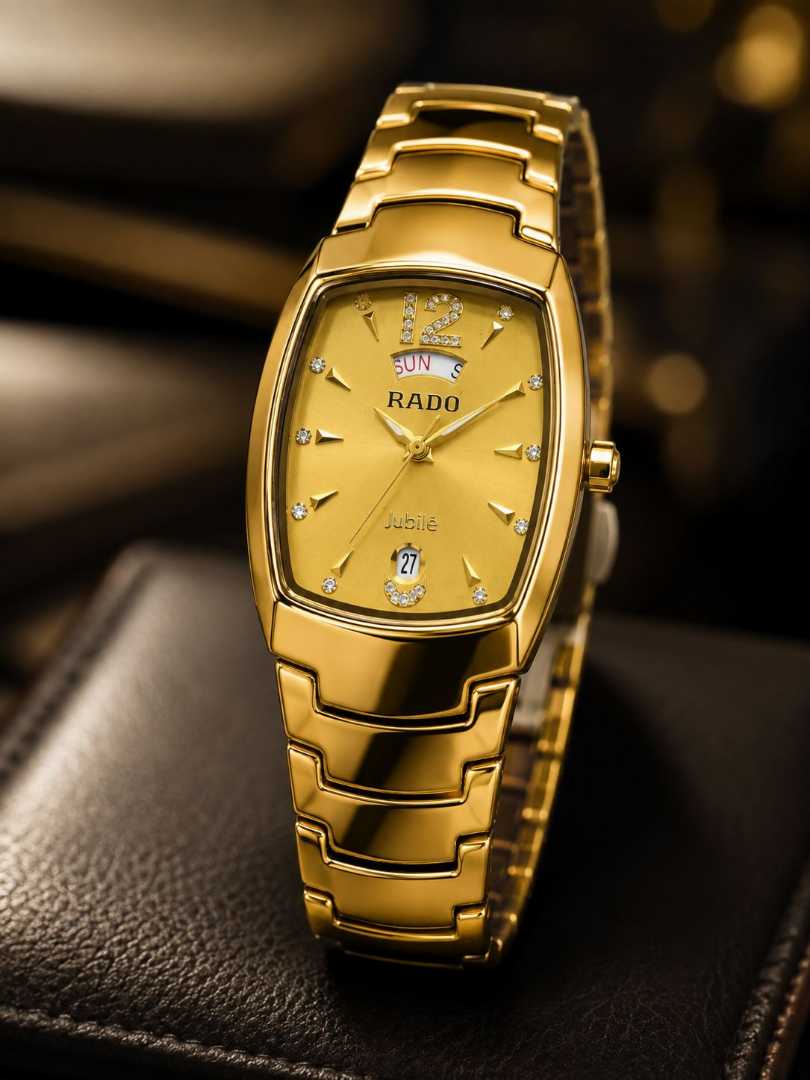 RADO Tungstan Square Dial Golden Watch
